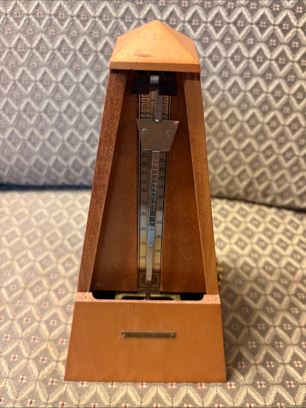 Wooden Pyramid Metronome in Light Brown - Seth Thomas